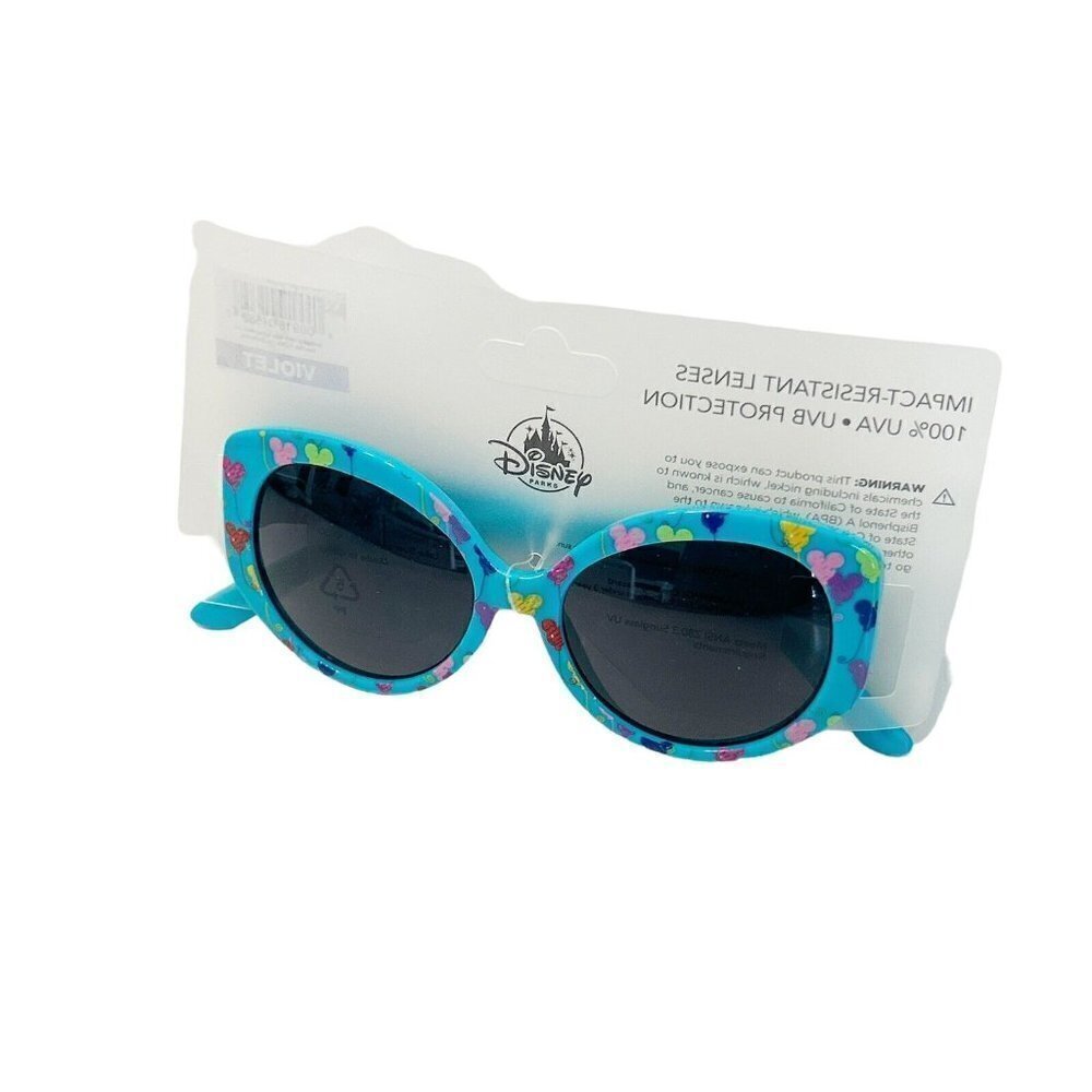 Disney Parks Mickey Colorful Balloons Frame Sunglasses Child Kids Aqua Blue NEW - Picture 9 of 9